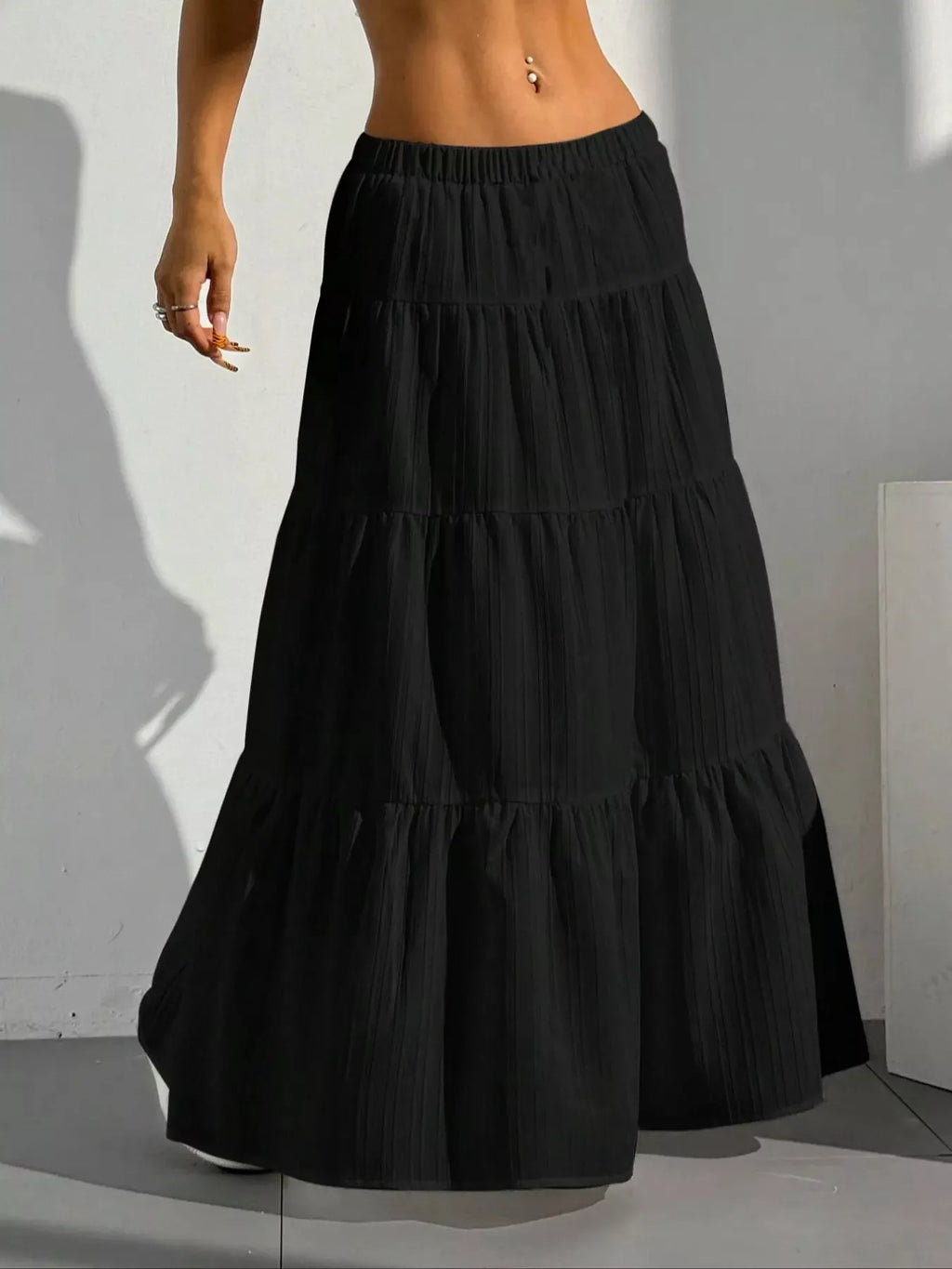 Women's Flowy Tiered Maxi Skirt