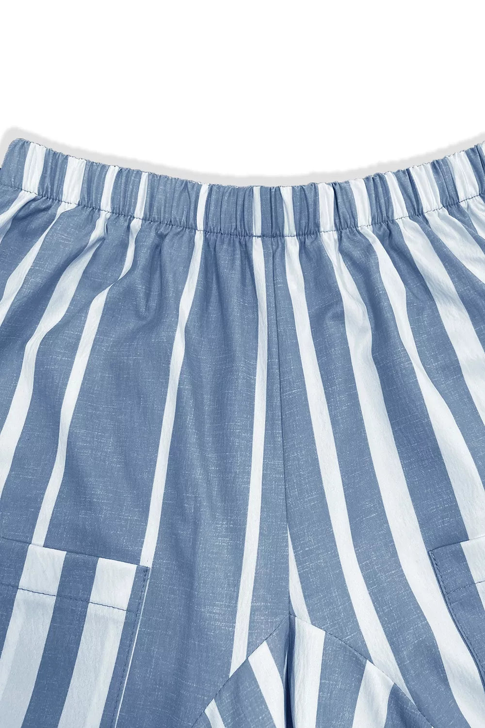 Women's Light Blue Striped Wide-Leg Pants - Light Blue