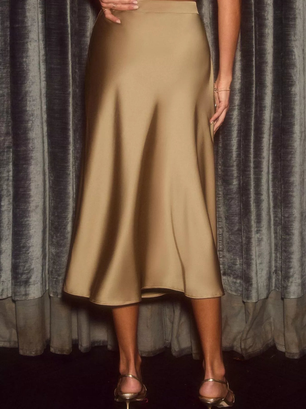Women's Satin Midi Skirt