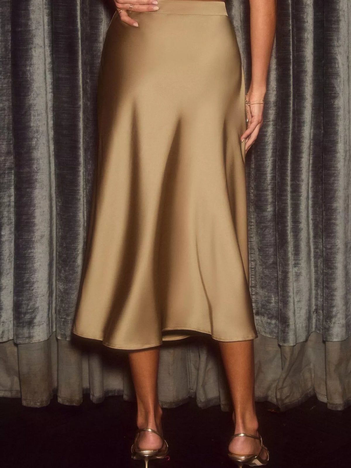 Women's Satin Midi Skirt