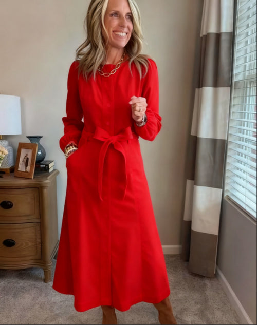 Fashionable Womens Loose-fit Casual Solid-color Dress