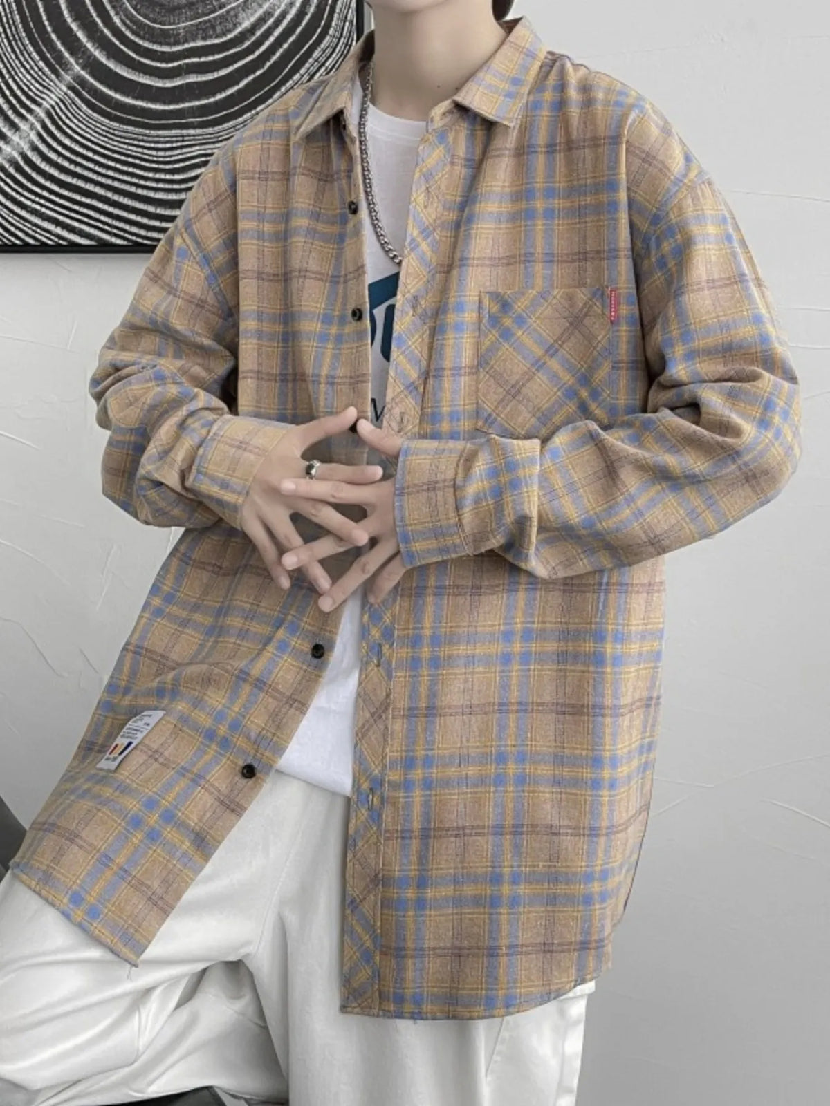 Men's Plus Size Plaid Button Up Shirt