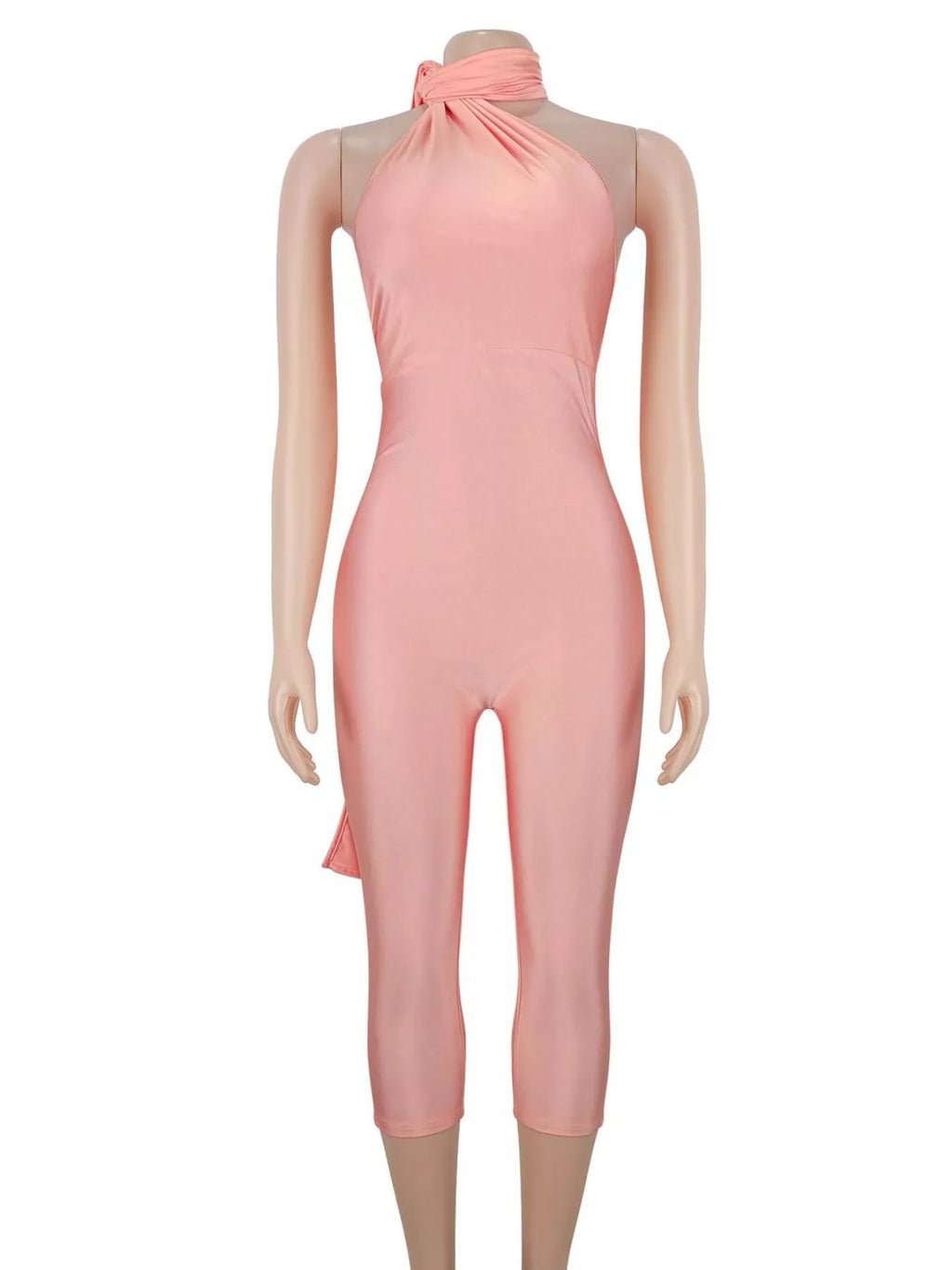 Women's Halter Neck Sleeveless Bodycon Jumpsuit