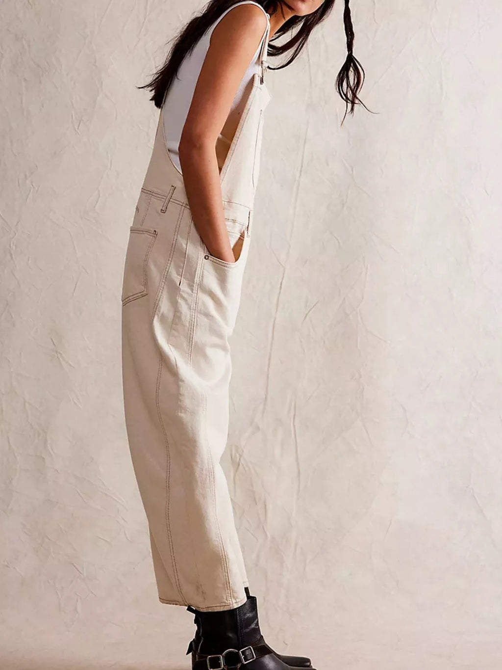 Women's Wide Strap Wide Leg Denim Overalls