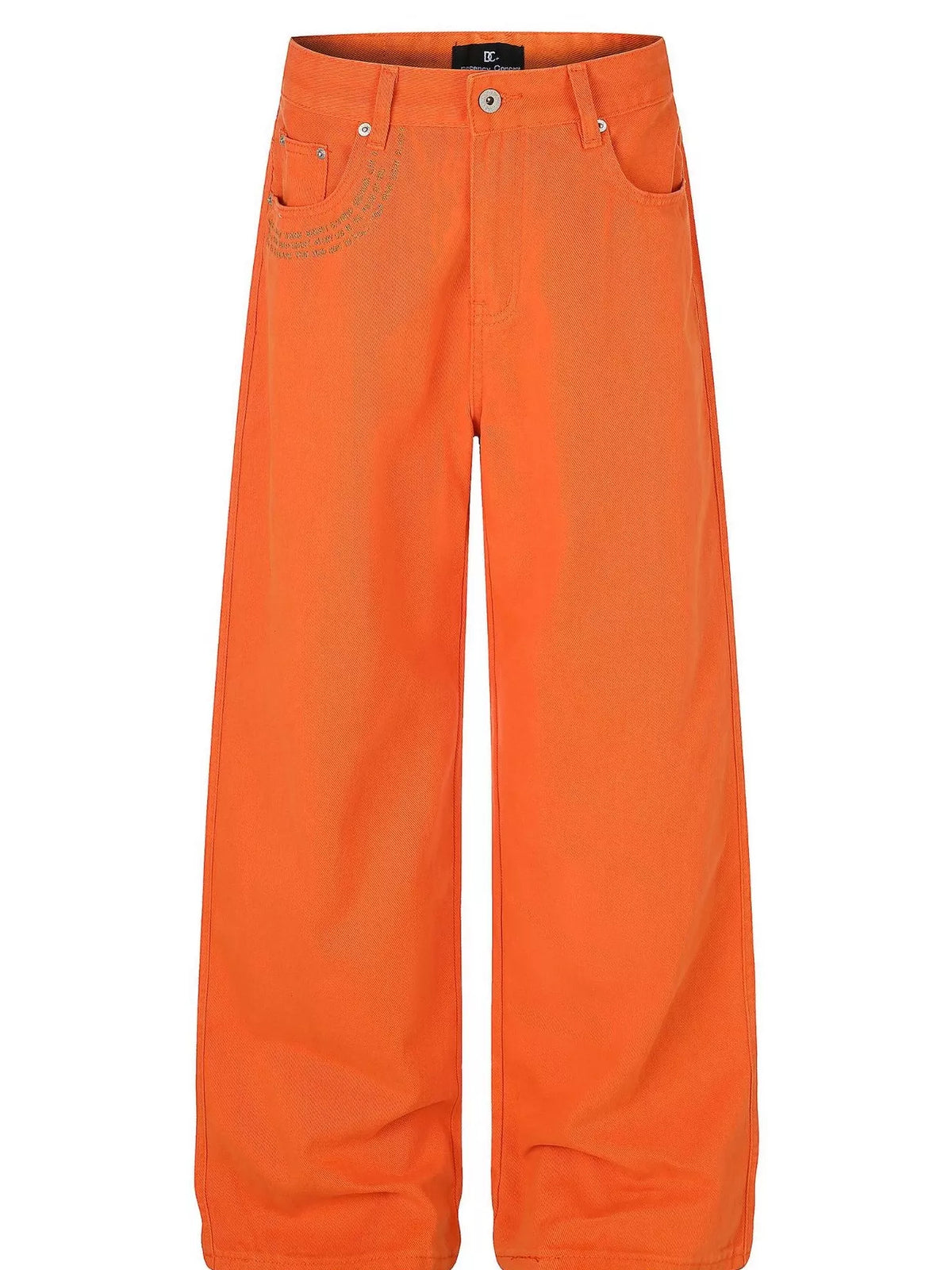 Men's Orange Men's High-Waisted Wide-Leg Pants - Orange