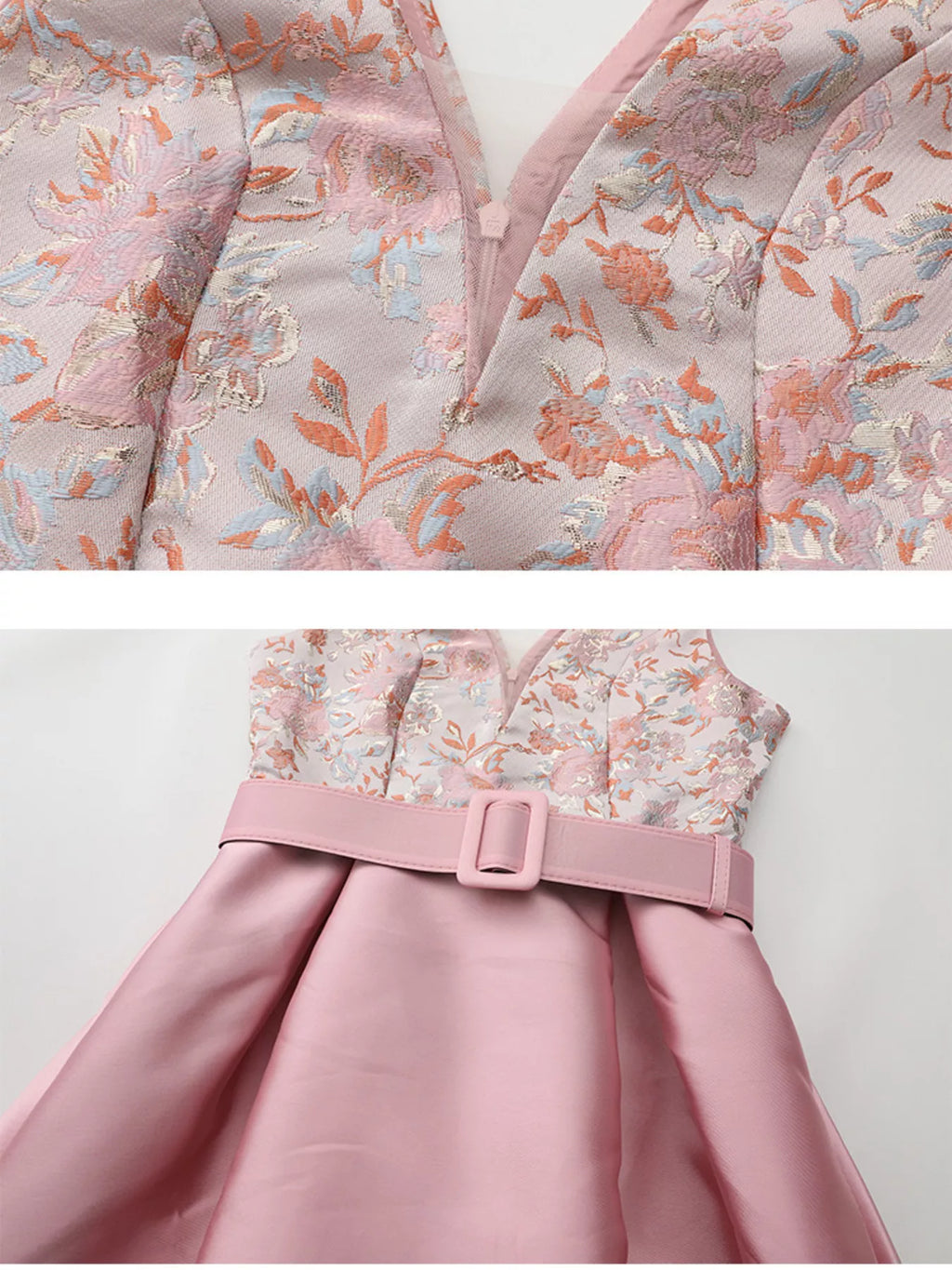Women's Floral Sleeveless Belted Midi Dress