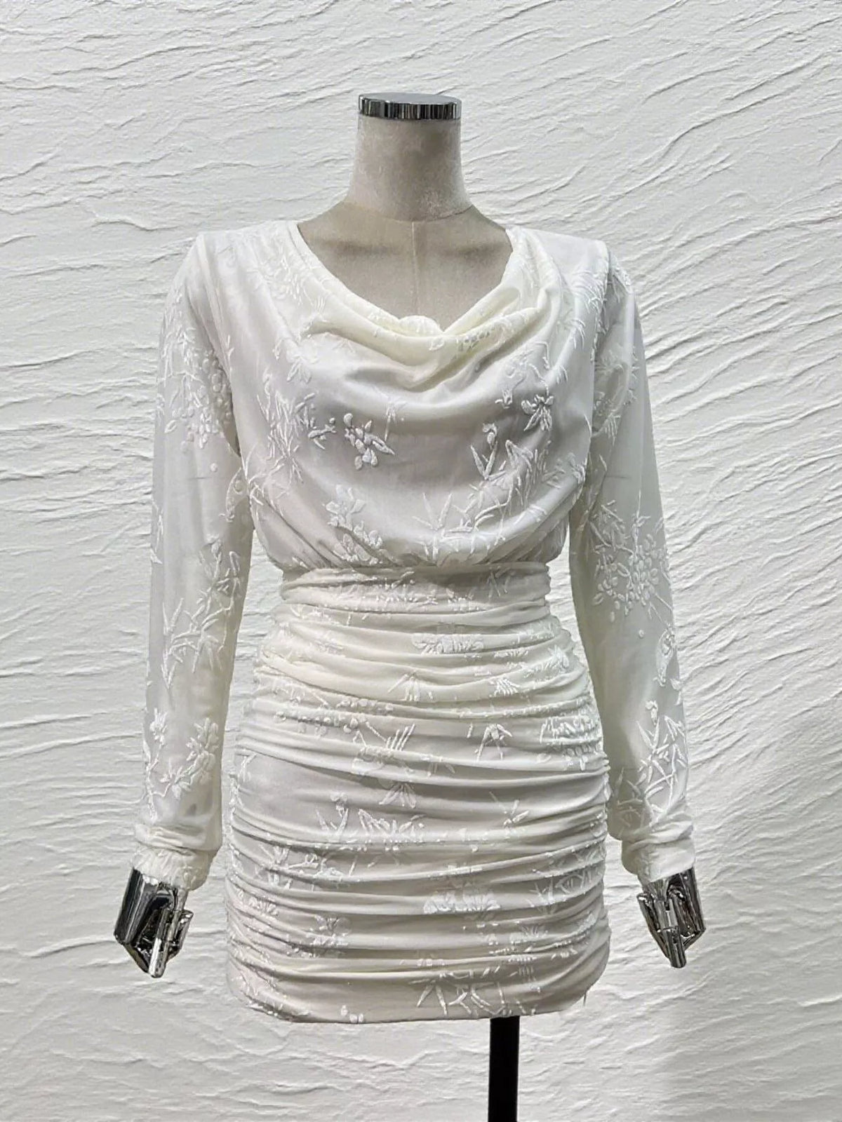 Women's Ruched Long Sleeve Mini Dress