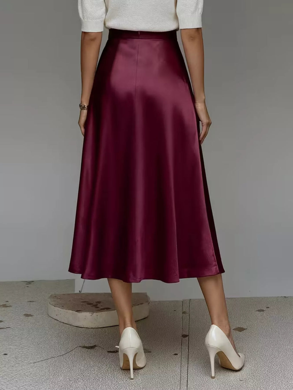 Women's Satin Midi Skirt