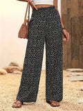 Printed Loose Spring Summer Casual Elastic Waist Pants Europe And America