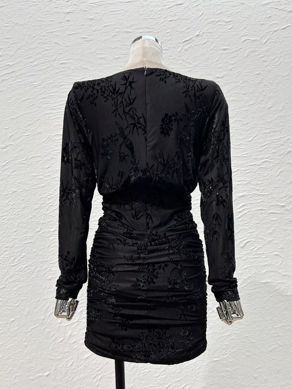Women's Ruched Long Sleeve Mini Dress