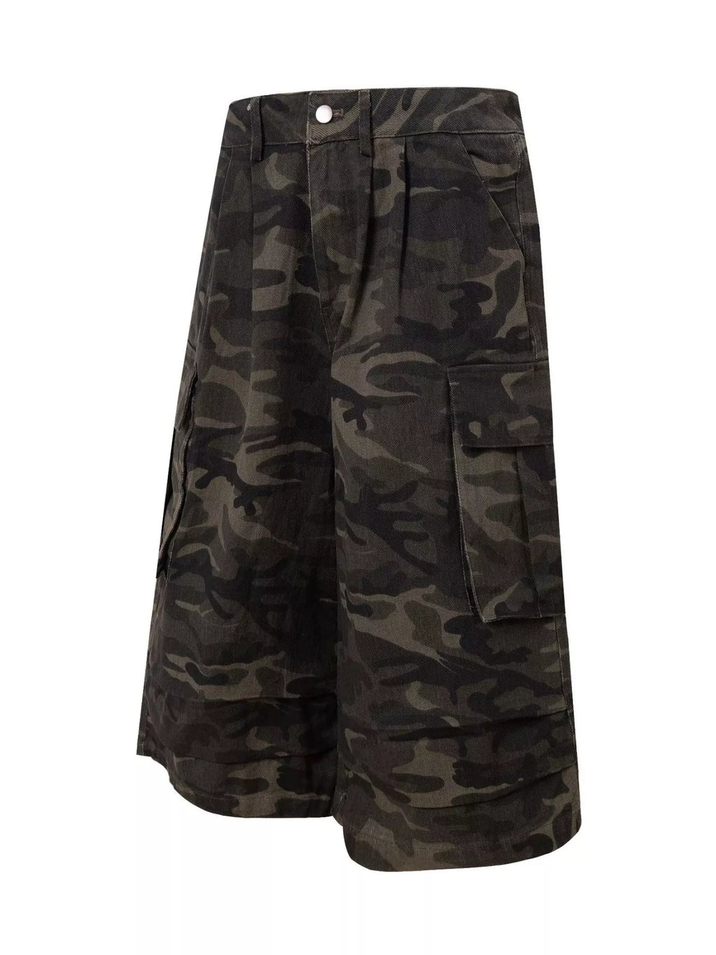 Men's Camouflage Color Men's Camouflage Wide-Leg Cargo Capris - Camouflage Color