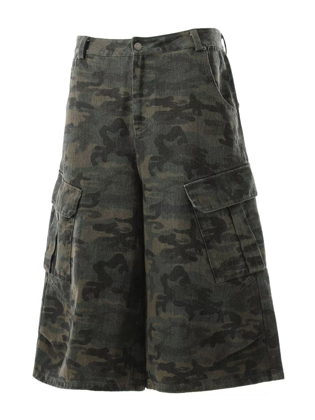 Men's Green Camouflage Men's Camouflage Cargo Capris - Green Camouflage