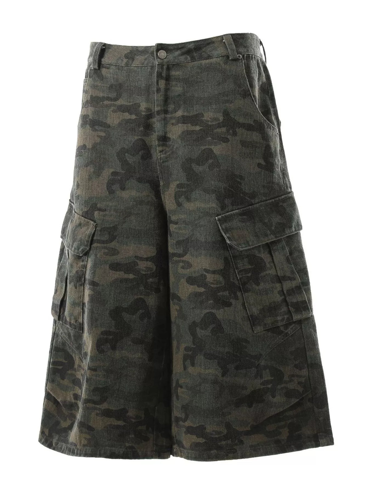 Men's Green Camouflage Men's Camouflage Cargo Capris - Green Camouflage