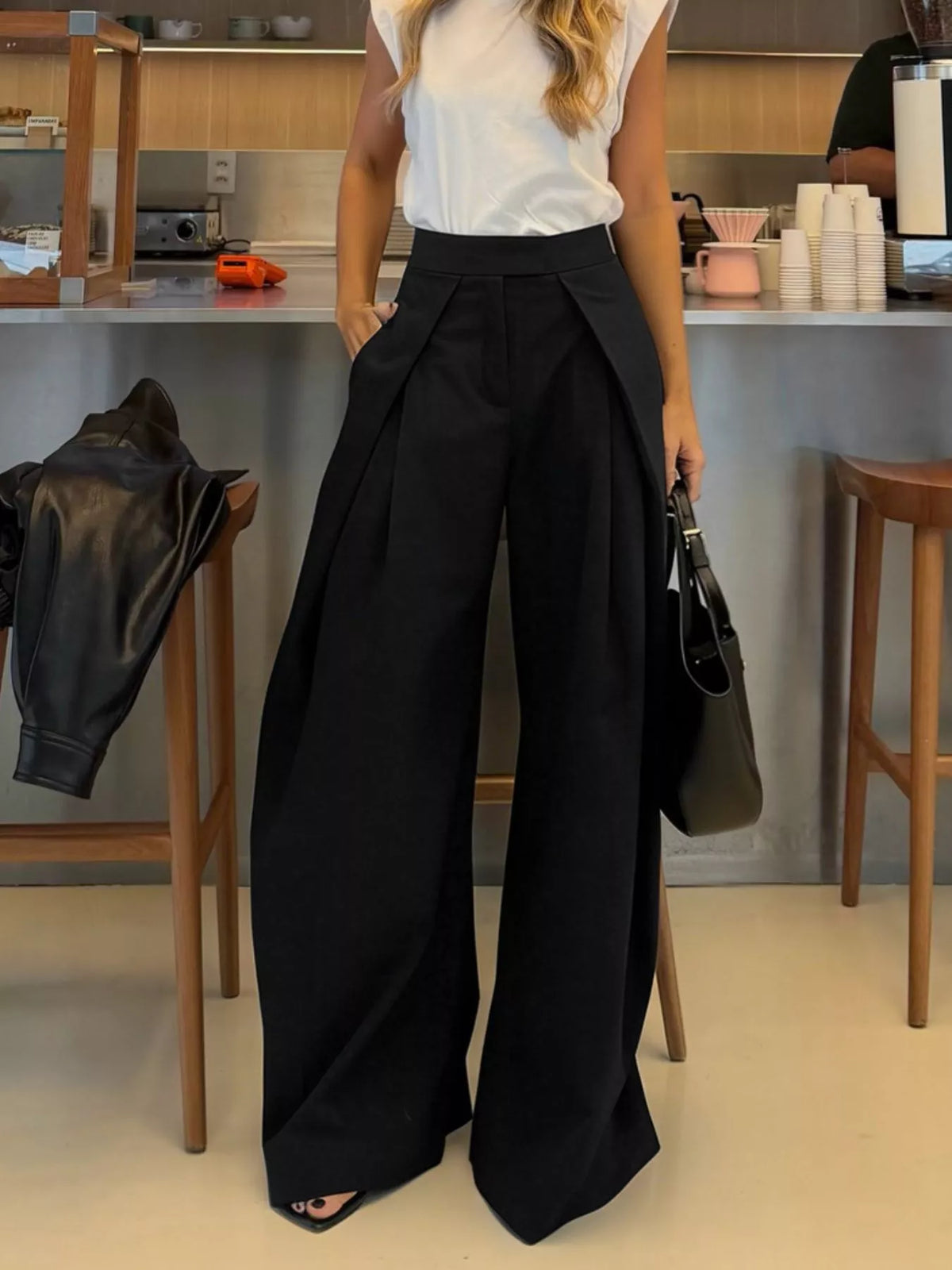 Women's High-Waisted Wide-Leg Pants
