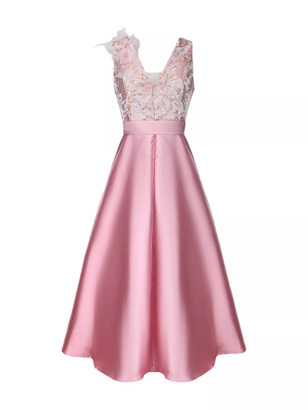 Women's Floral Sleeveless Belted Midi Dress