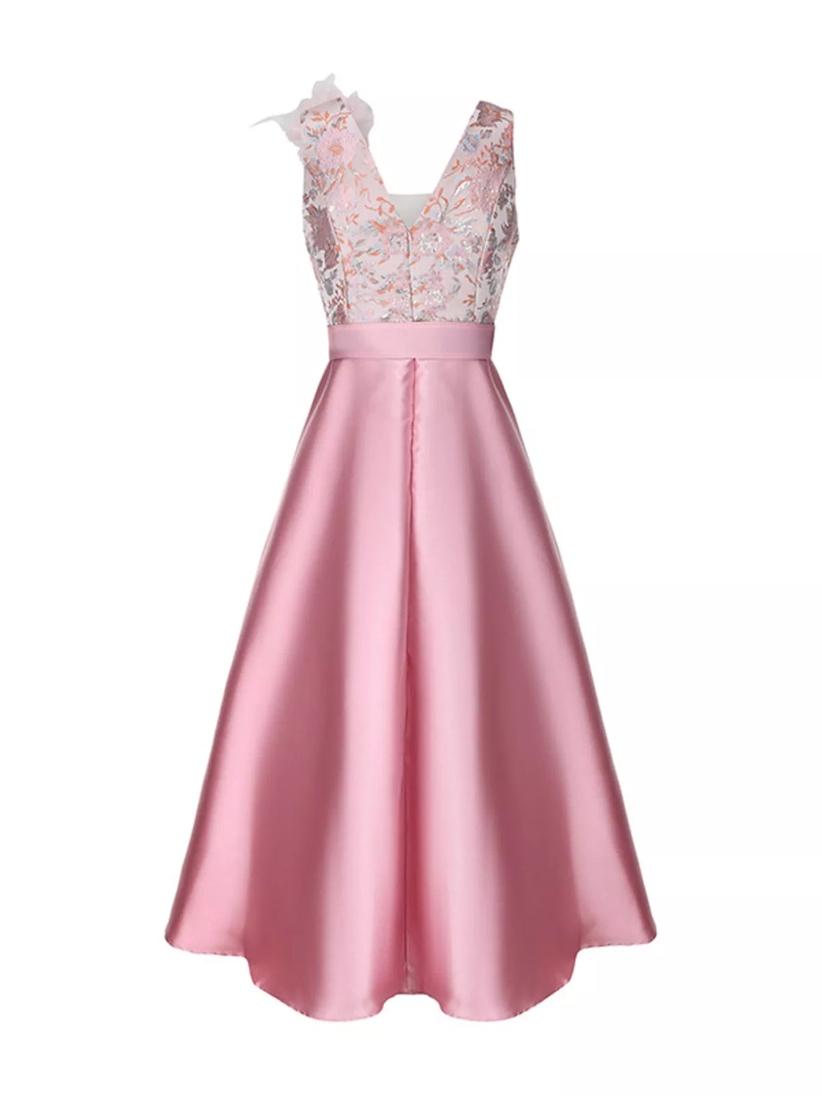 Women's Floral Sleeveless Belted Midi Dress