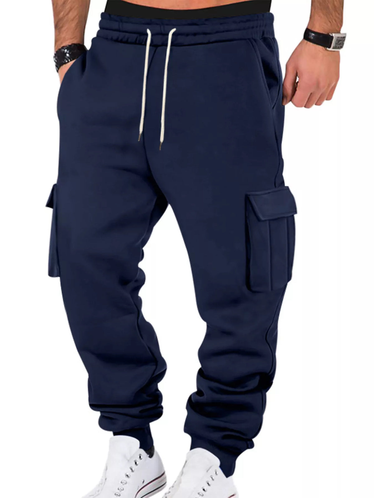 Men's Full Size Casual Joggers with Multi-Pocket Plus Size