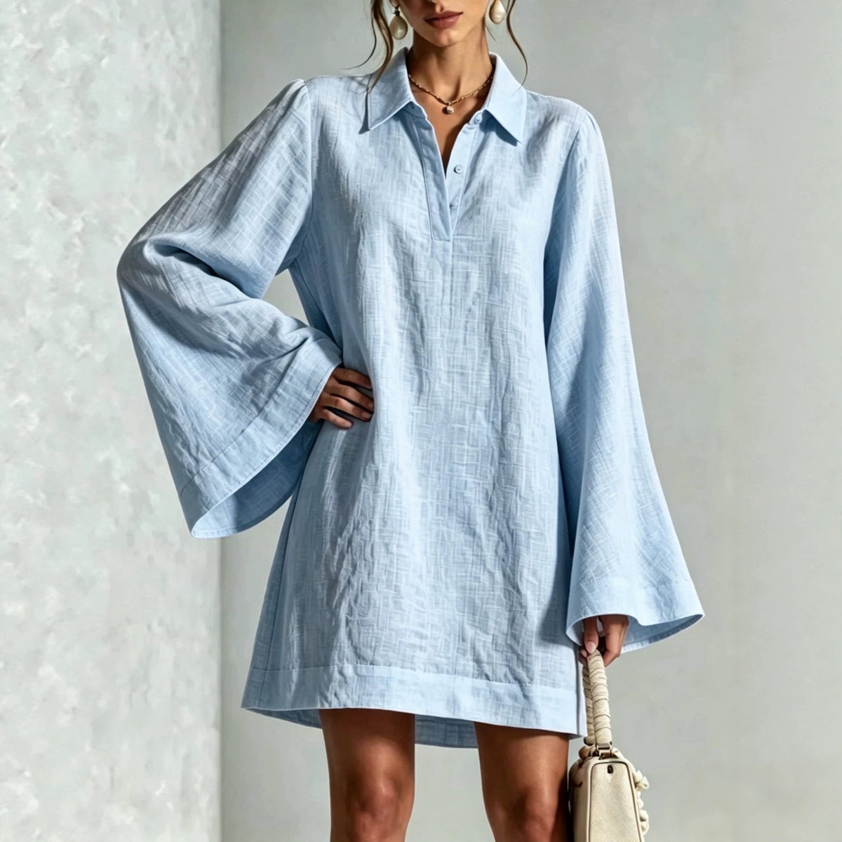 Autumn New Arrival Elegant Slimming Dress With A Lapel Collar For Women