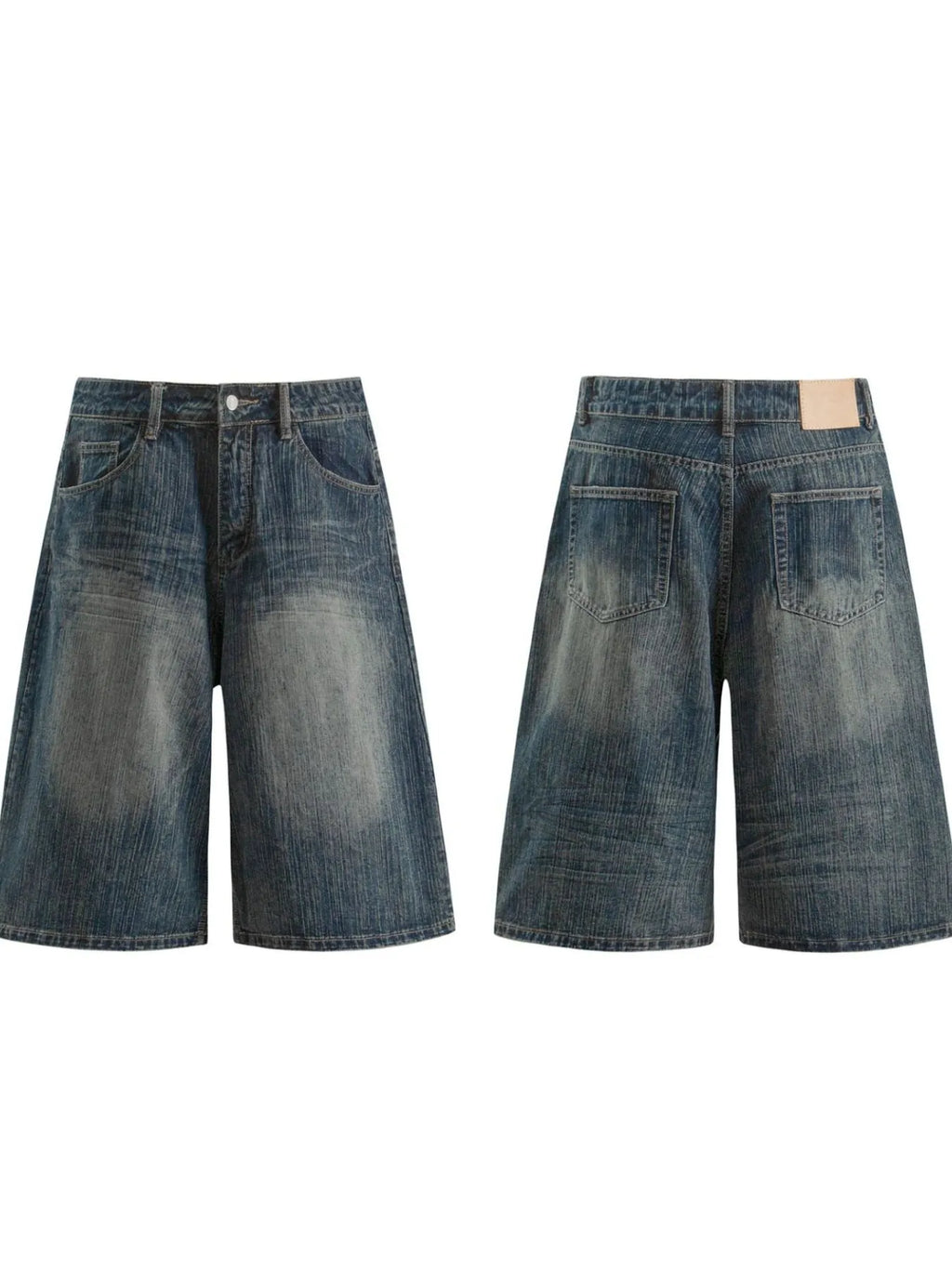 Men's Blue Men's Wide Leg Denim Shorts - Blue