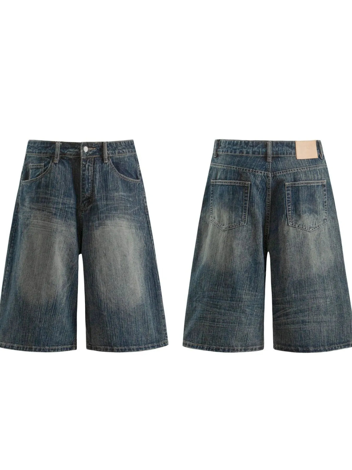 Men's Blue Men's Wide Leg Denim Shorts - Blue