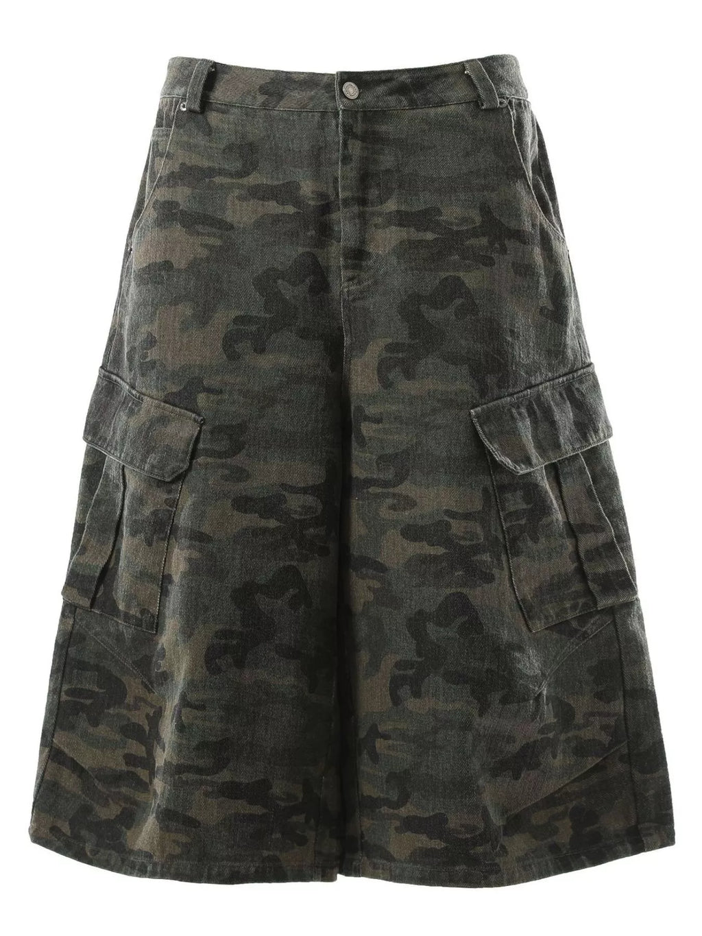 Men's Green Camouflage Men's Camouflage Cargo Capris - Green Camouflage