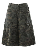 Men's Green Camouflage Men's Camouflage Cargo Capris - Green Camouflage