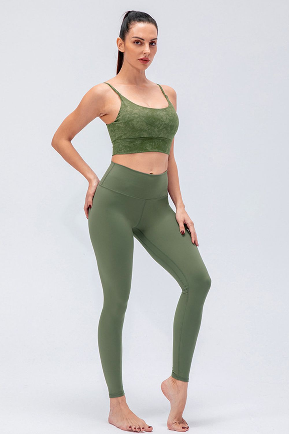 Women's Wide Waistband Slim Fit Active Leggings
