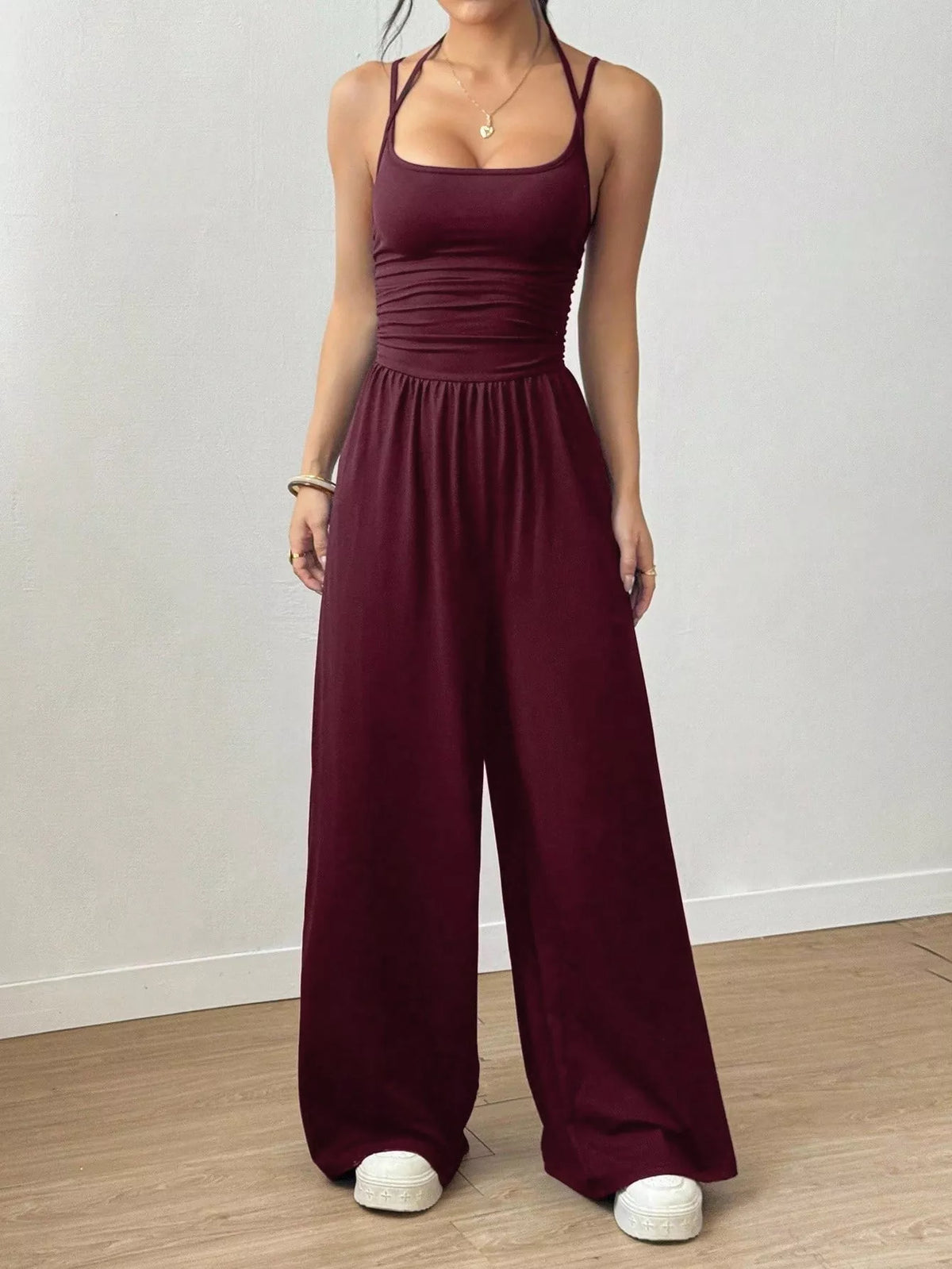 Women's Spaghetti Strap Wide Leg Jumpsuit