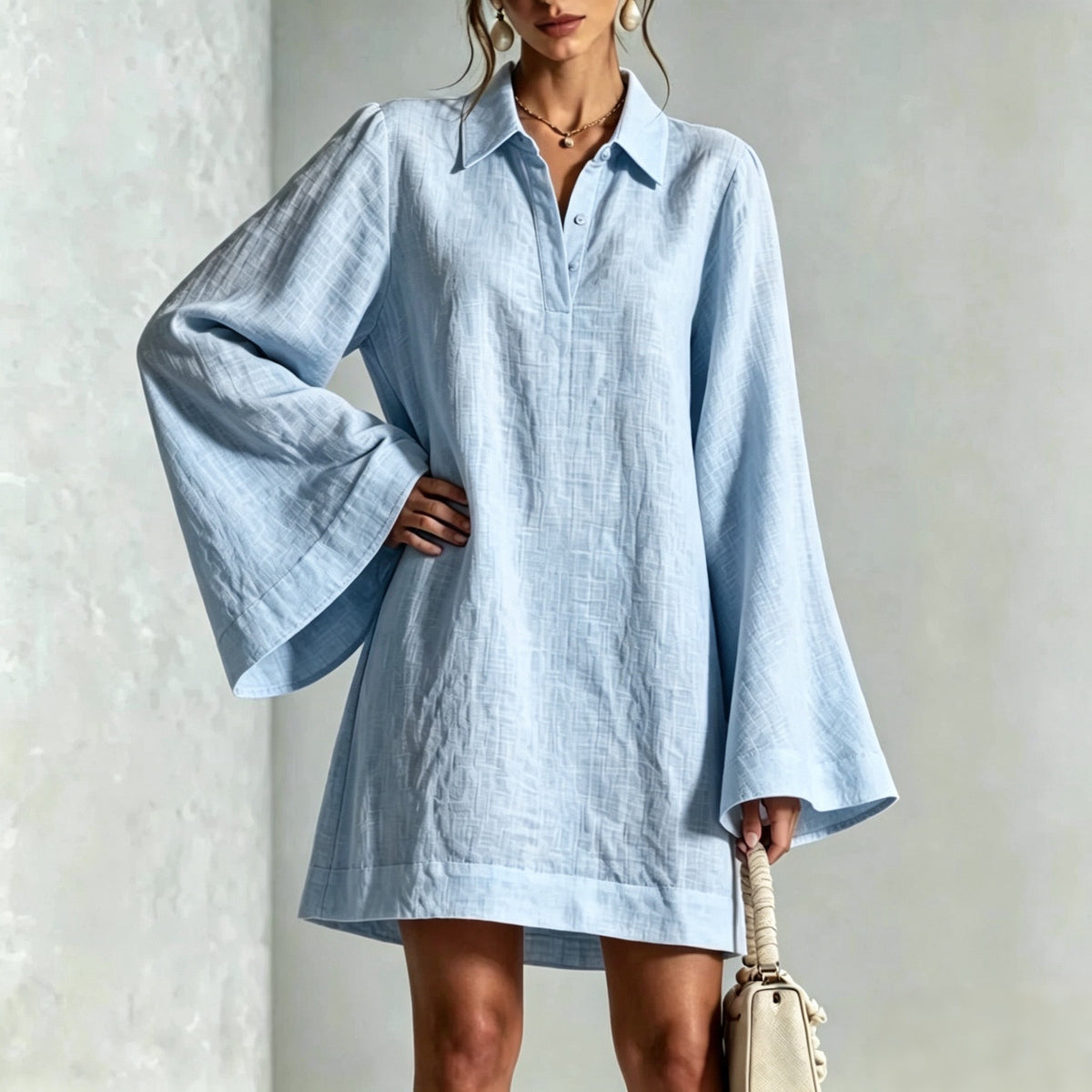 Autumn New Arrival Elegant Slimming Dress With A Lapel Collar For Women