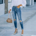 Plus-size Skinny Denim Jeans Stretchy With Distressed Holes From And