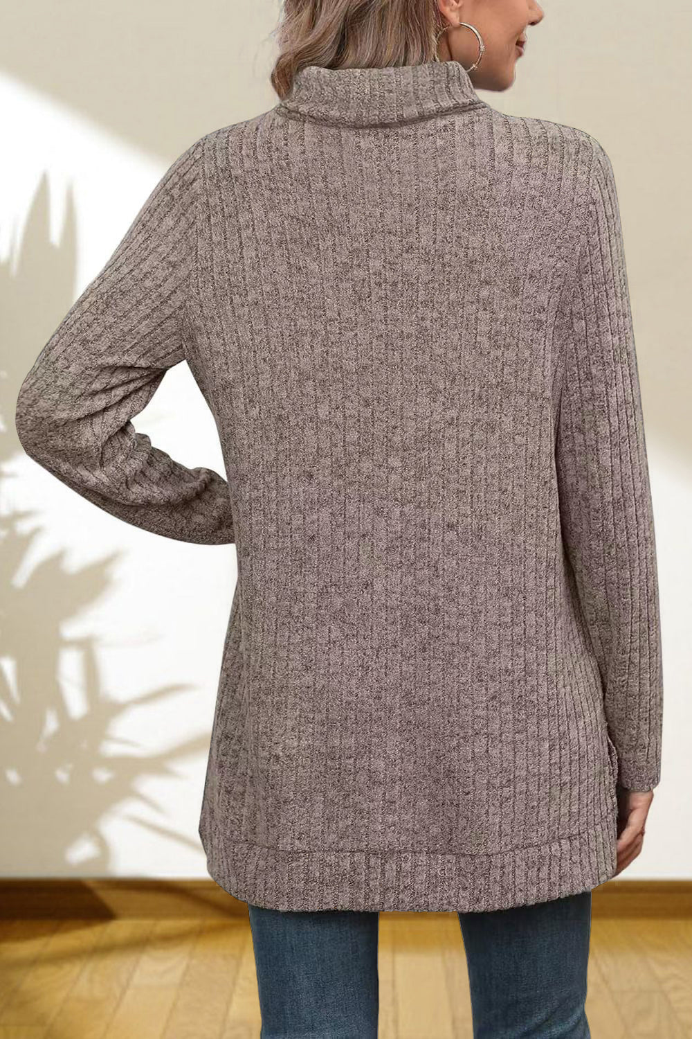 Women's Turtleneck High Low Top