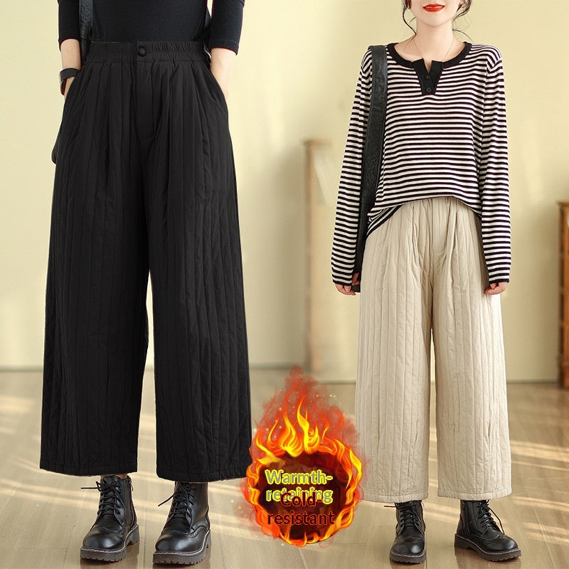 Thickened Wide-leg Pants Straight-leg Pants Artistic Retro Casual