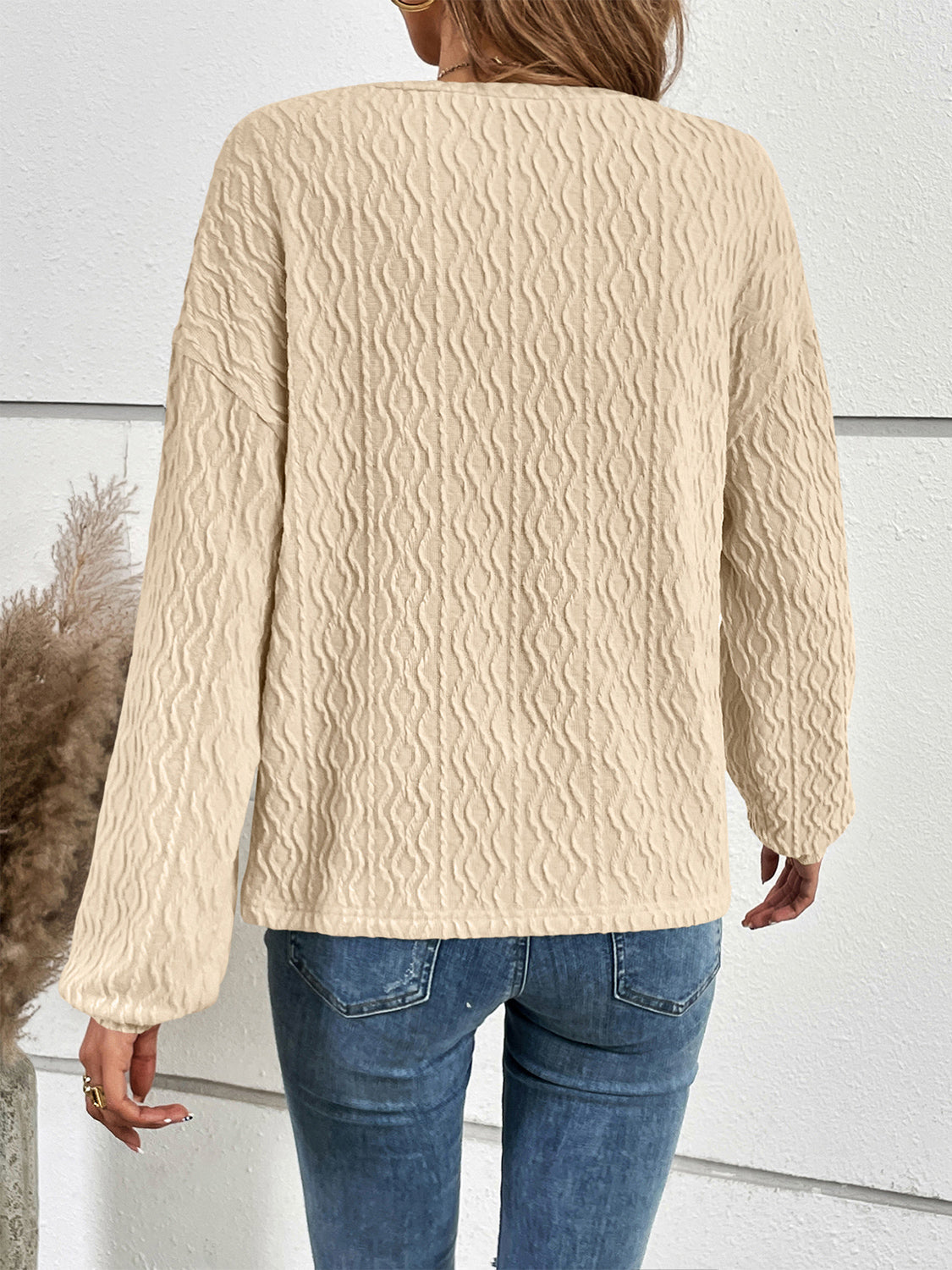 Women's Half Button Long Sleeve Top