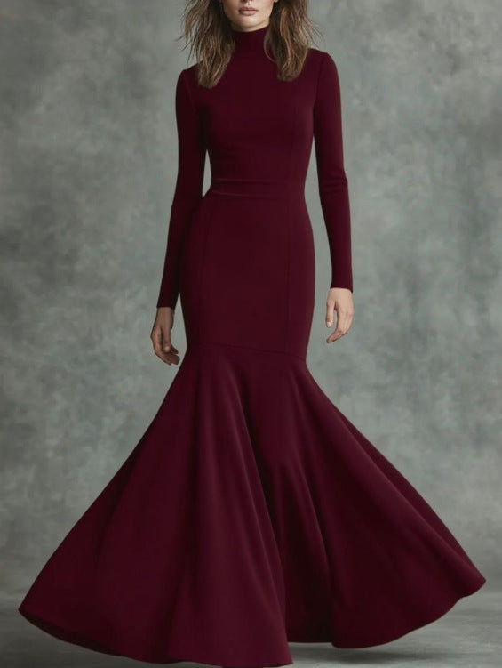 Women's European And American Autumn And Winter High-End New Fishtail Dress