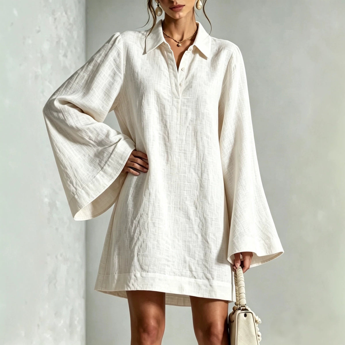 Autumn New Arrival Elegant Slimming Dress With A Lapel Collar For Women
