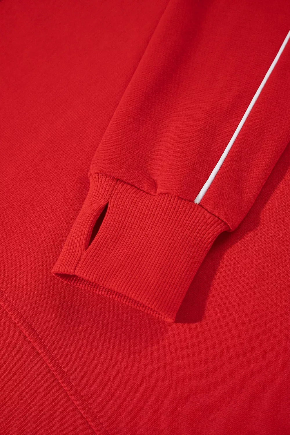 Women's Red Stand Neck Long Sleeve Regular Fit Sweatshirt - Red