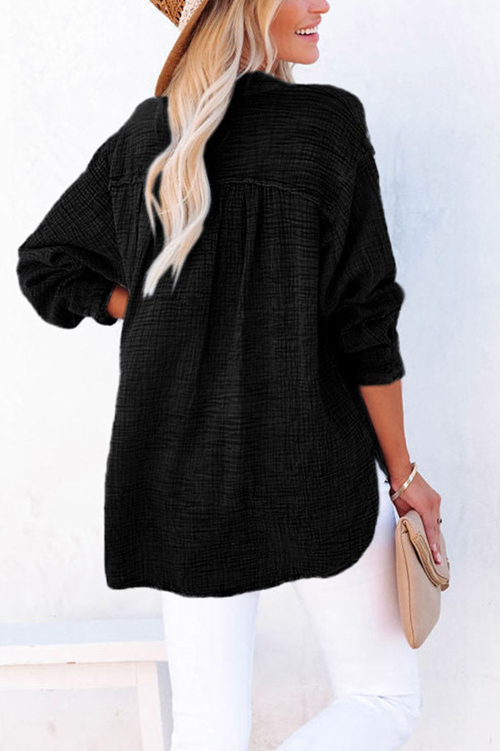 Women's Buttoned Long Sleeve Blouse