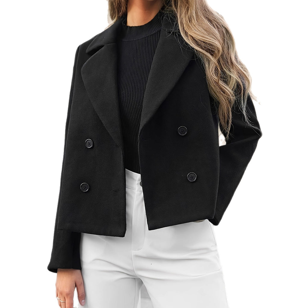 Women's Elegant And Simple Wool Double-breasted Casual Jacket