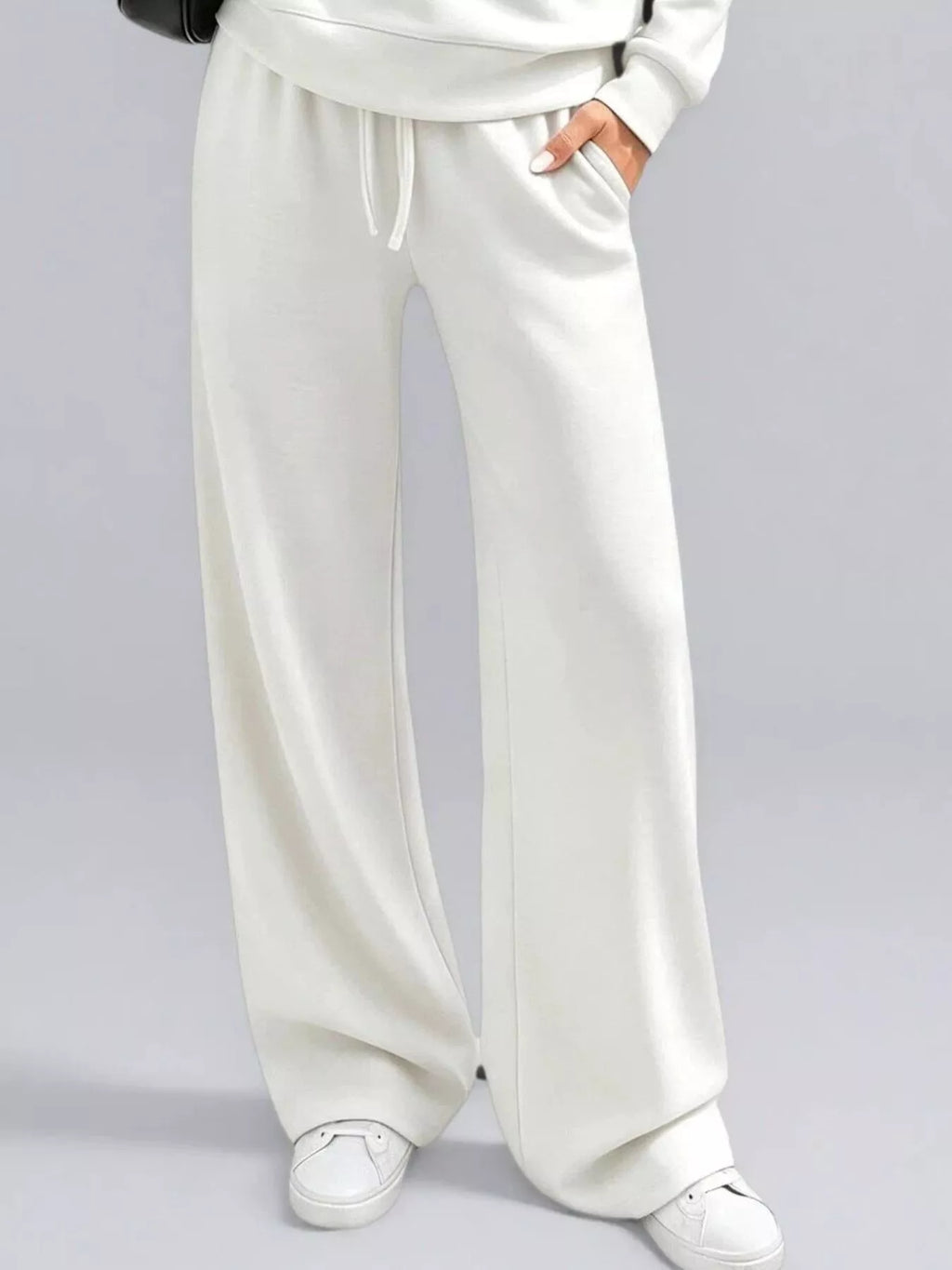 Women's Button Detail Dropped Shoulder Top and Pants Set