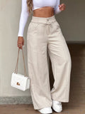 Women's Apricot High-Waisted Wide-Leg Pants - Apricot