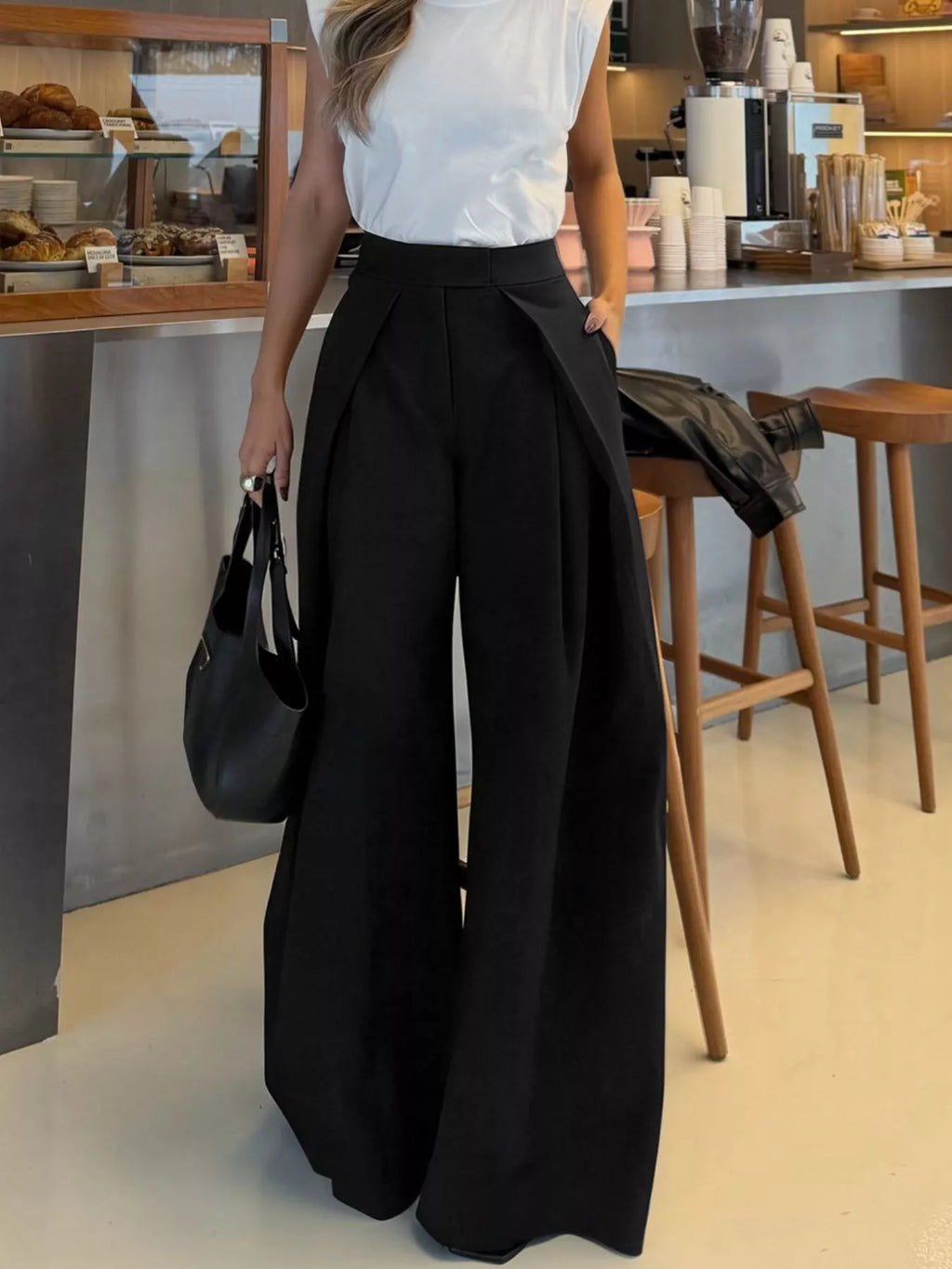 Women's High-Waisted Wide-Leg Pants