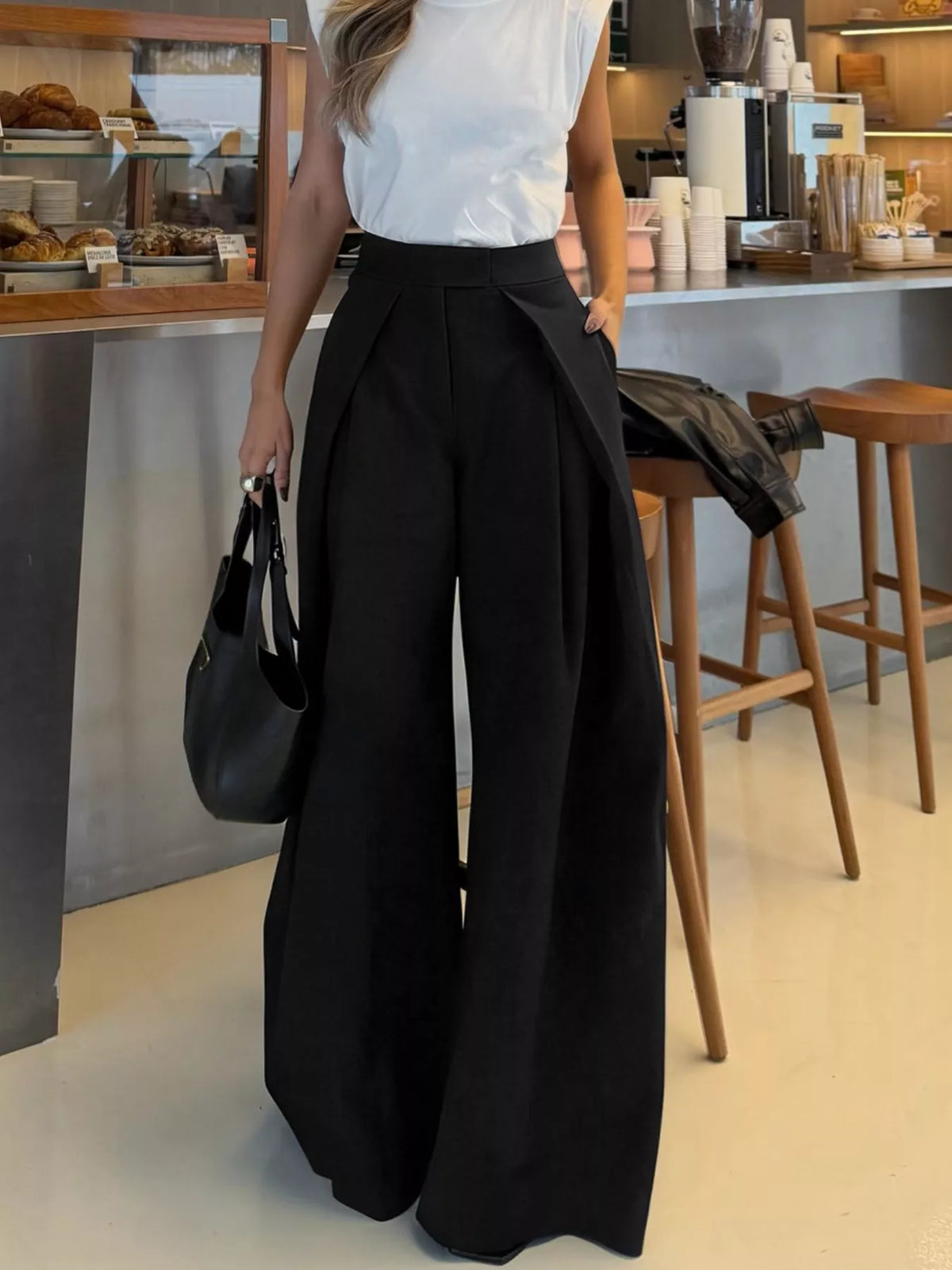 Women's High-Waisted Wide-Leg Pants