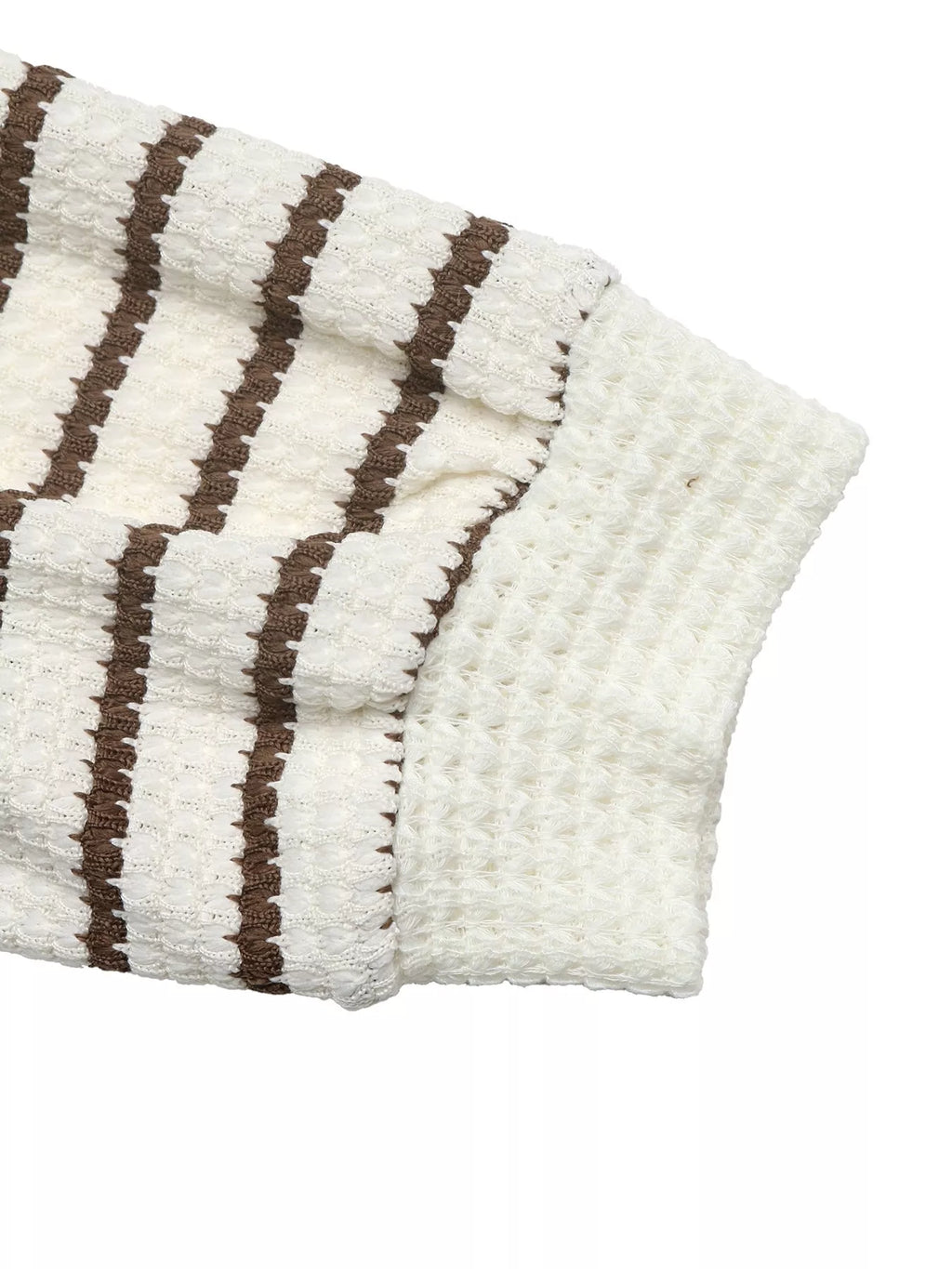 Striped Polo Collar Knit Sweatshirt