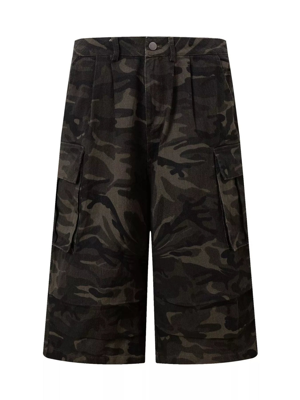 Men's Camouflage Color Men's Camouflage Wide-Leg Cargo Capris - Camouflage Color