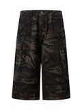 Men's Camouflage Color Men's Camouflage Wide-Leg Cargo Capris - Camouflage Color