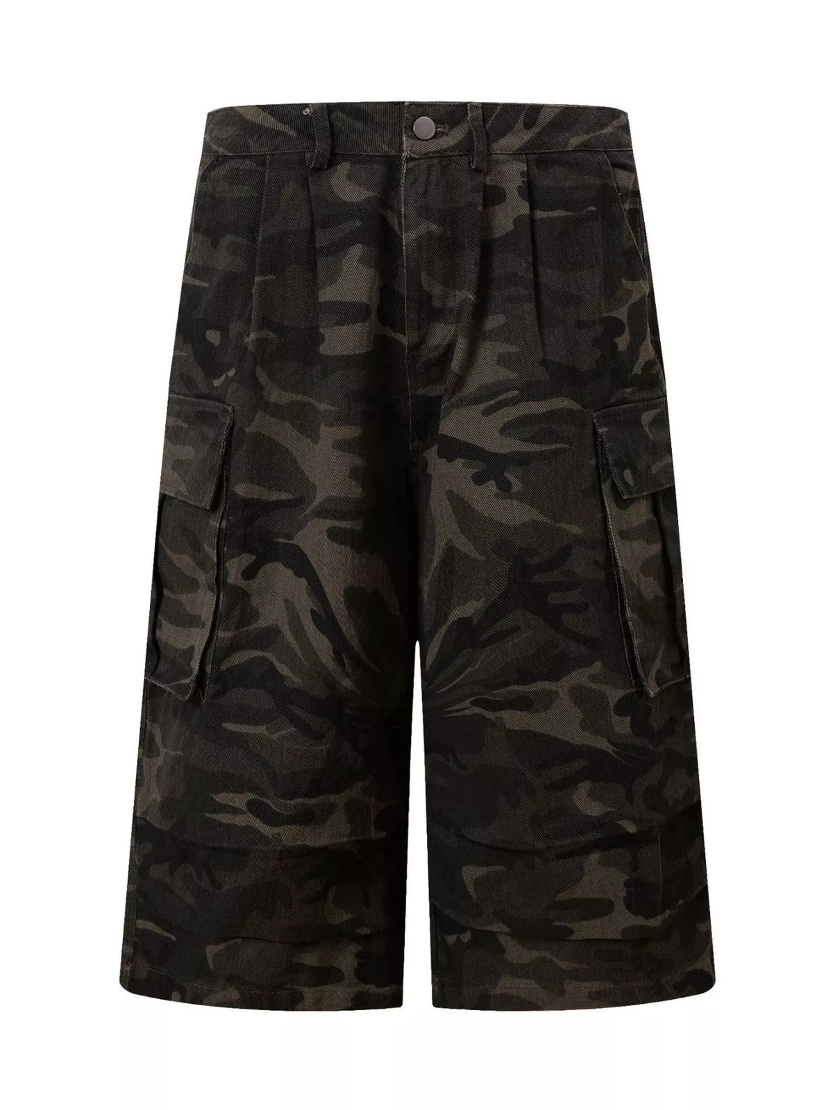Men's Camouflage Color Men's Camouflage Wide-Leg Cargo Capris - Camouflage Color