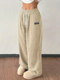Autumn And Winter New Loose Drawstring Solid Color Pocket Casual Versatile Women's Pants