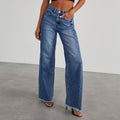 New Jeans For Women, Washed Loose Casual Straight-Leg Wide-Leg Floor-Length Pants For Women