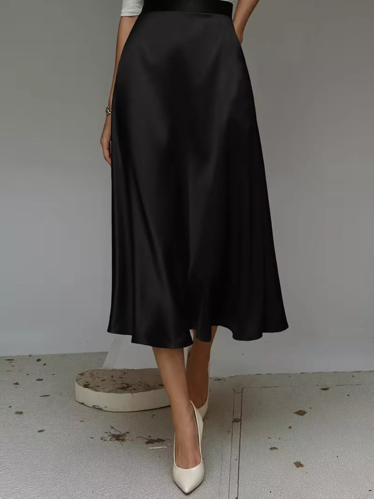Women's Satin Midi Skirt