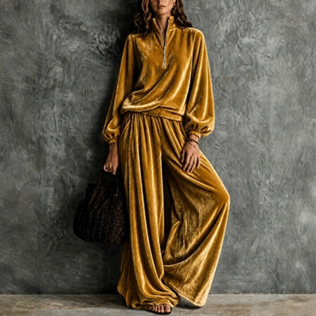 Women's Anno New Autumn Winter Women Velvet Fashion Casual Loose Zipper Long Sleeve Tracksuit